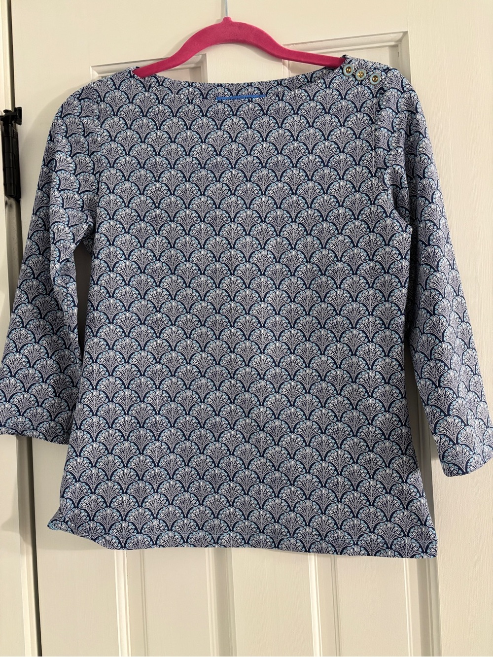 J.McLaughlin Blue Geometric Tunic Top - Size Small